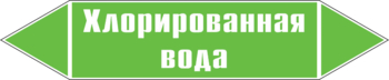 Маркировка трубопровода "хлорированная вода" (пленка, 126х26 мм) - Маркировка трубопроводов - Маркировки трубопроводов "ВОДА" - Магазин охраны труда ИЗО Стиль